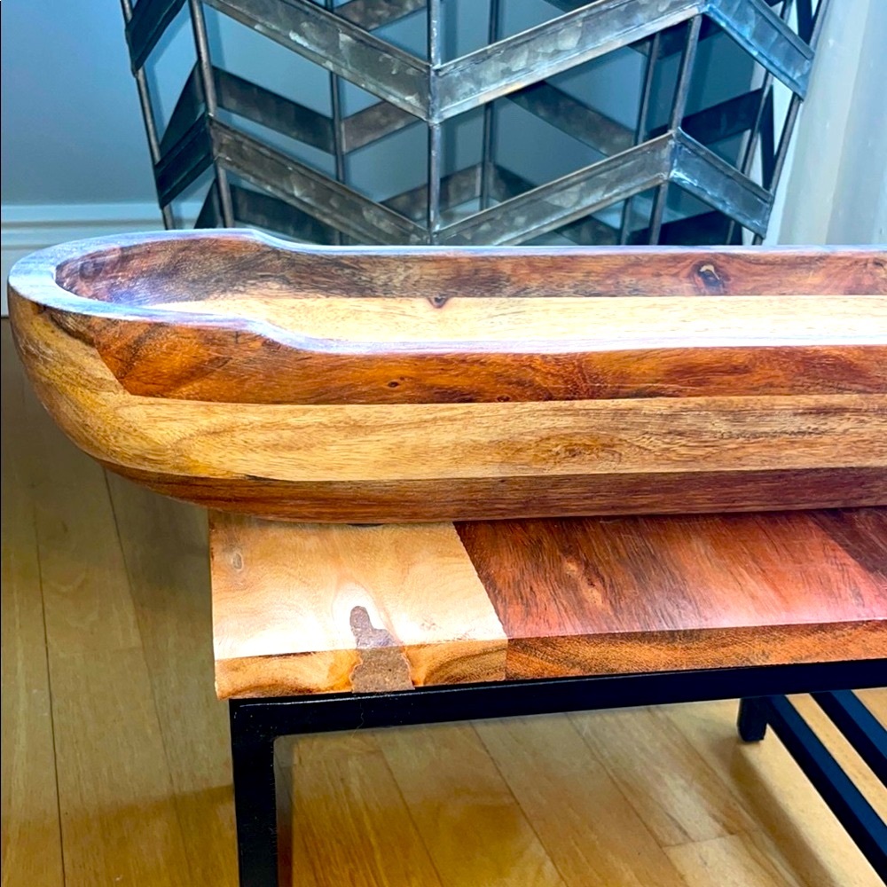 Rustic Wooden Serving Bowl - Picture 3 of 16